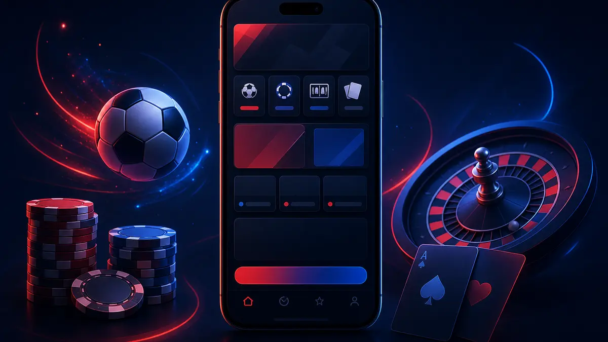 Smartphone con interfaccia C-Play Live scura e pannelli vuoti