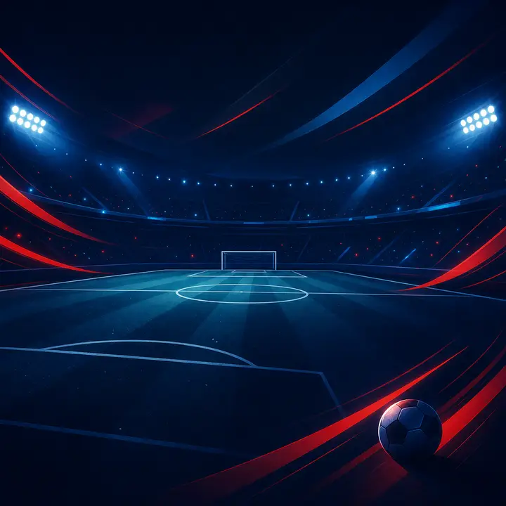 Tile sport live con campo da calcio e movimento