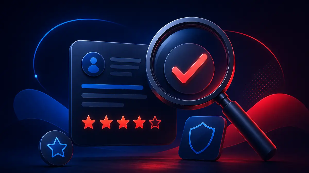 Lente di ingrandimento e simboli editoriali per recensione C-Play Live
